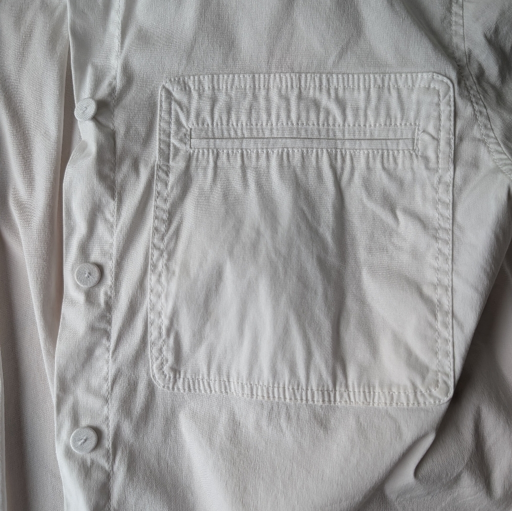 Theory A-Line Button Down Shirt Women's Small White Short Sleeve - Picture 5 of 6